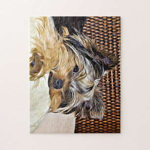 Puzzle Cute Teacup Yorkie Yorkshire Terrier Digital Art