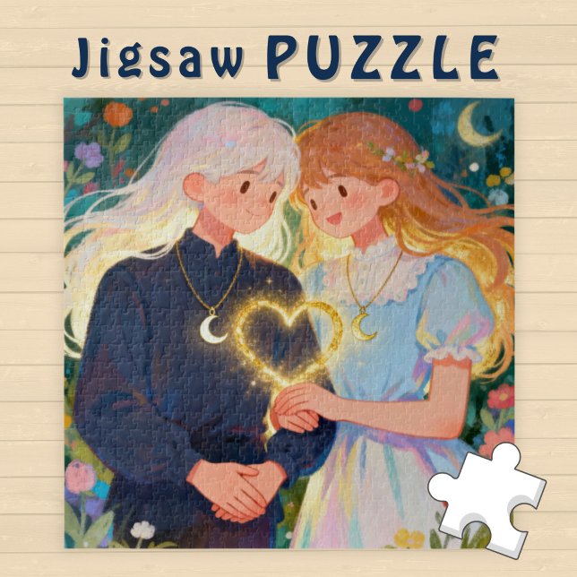 Puzzle Cute Twin Soul  Love young Man and Woman Couple -  (Subido por el creador)