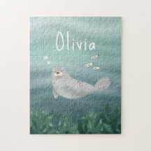 Cute Under the Sea Blue Ocean Seal Kids