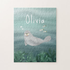 Puzzle Cute Under the Sea Blue Ocean Seal Kids