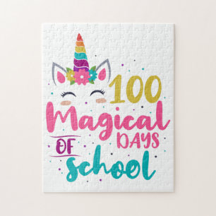 Puzzle Cute Unicorn 100 Magical Days Of School