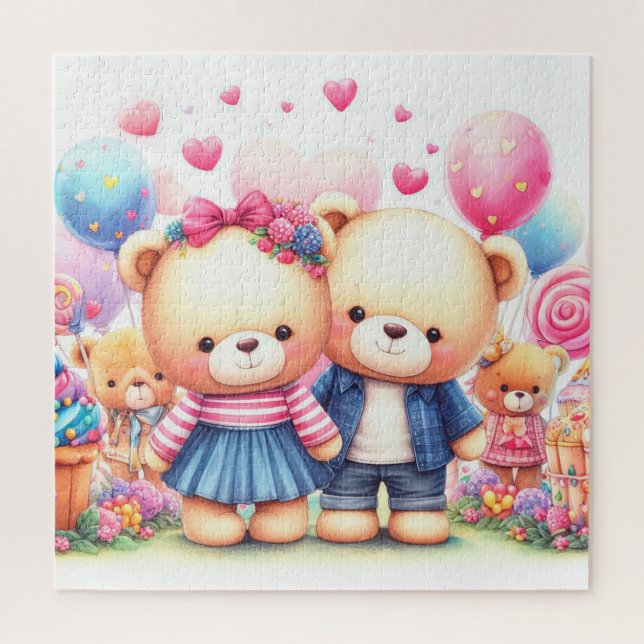 Puzzle Cute Valentine Bears (Vertical)