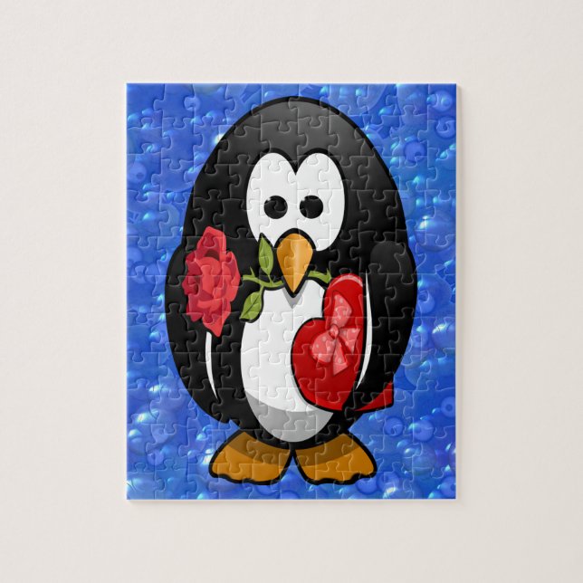 Puzzle Cute Valentine's Day Penguin Funny Cartoon (Vertical)
