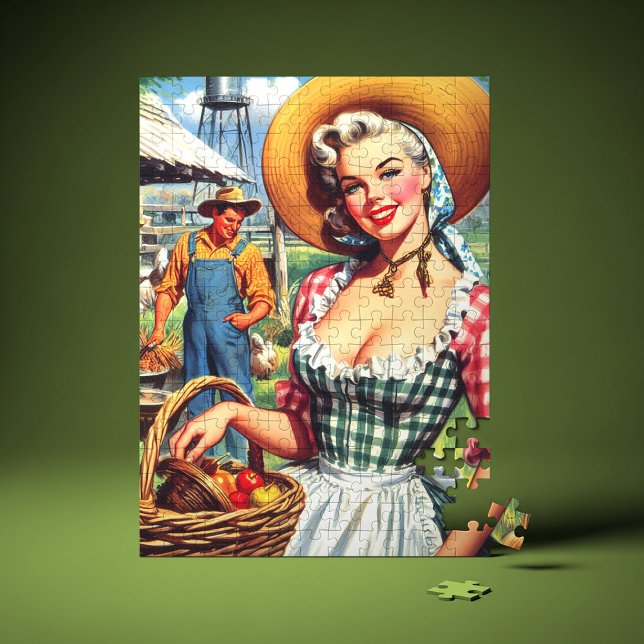 Puzzle Cute Vintage Farmer Pinup (Subido por el creador)
