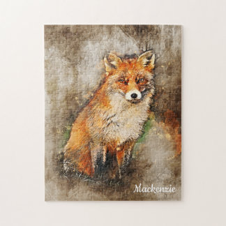 Puzzle Cute Watercolor Fox Arte Personalizado