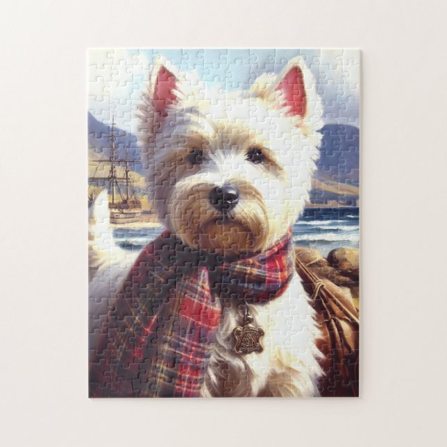 Puzzle Cute West Highland White Terrier Pintura (Vertical)