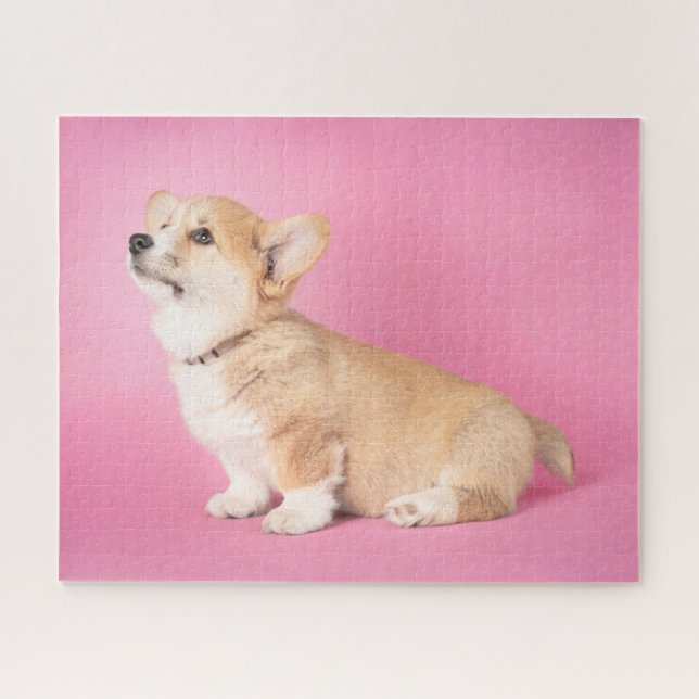 Puzzle Cutest Baby Animals | Pink Corgi Puppy (Horizontal)