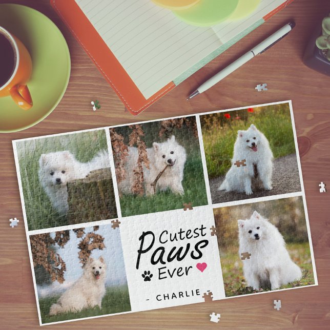 Puzzle Cutest Paws Ever Modern Cute Pet Dog Photo Collage (Subido por el creador)