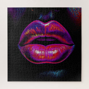 Puzzle Cyber Venus Lips - Retrato de labios coloridos