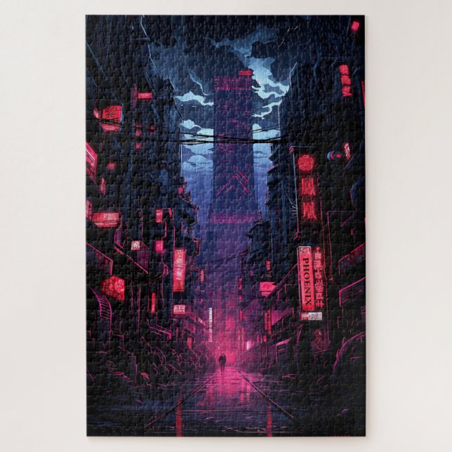 Puzzle Cyberpunk Corpo Tower Tokyo (Vertical)