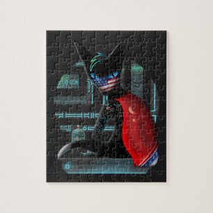 Puzzle Cyberpunk Ninja, un gato siamés