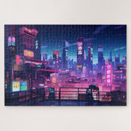 Puzzle Cyberpunk Rooftop Tokyo
