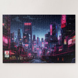 Puzzle Cyberpunk Tokyo Night Street