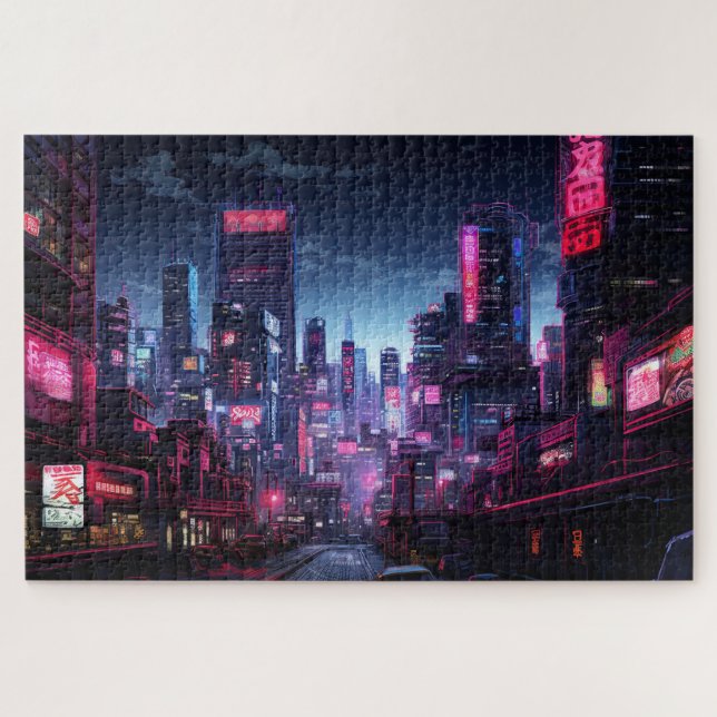 Puzzle Cyberpunk Tokyo Night Street (Horizontal)