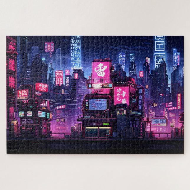 Puzzle Cyberpunk Tokyo Street Diner (Horizontal)