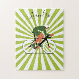 Puzzle Cyclist Illustration Cycling Bike Riding Name