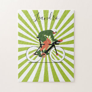 Puzzle Cyclist Illustration Cycling Bike Riding Name
