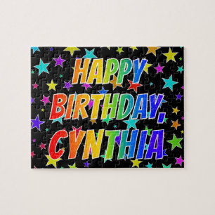 Puzzle "CYNTHIA" Nombre, Diversión "FELIZ CUMPLEAÑOS"