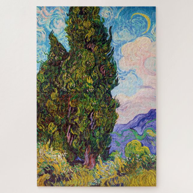 Puzzle Cypresses, Van Gogh (Vertical)