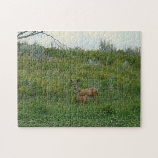 Puzzle D5 Mule Deer Doe and Fawn (Horizontal)