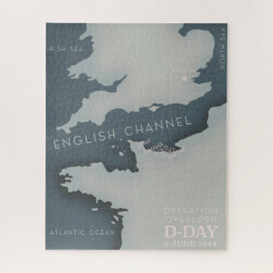 Puzzle D-Day Operación al mando del poster Militar.