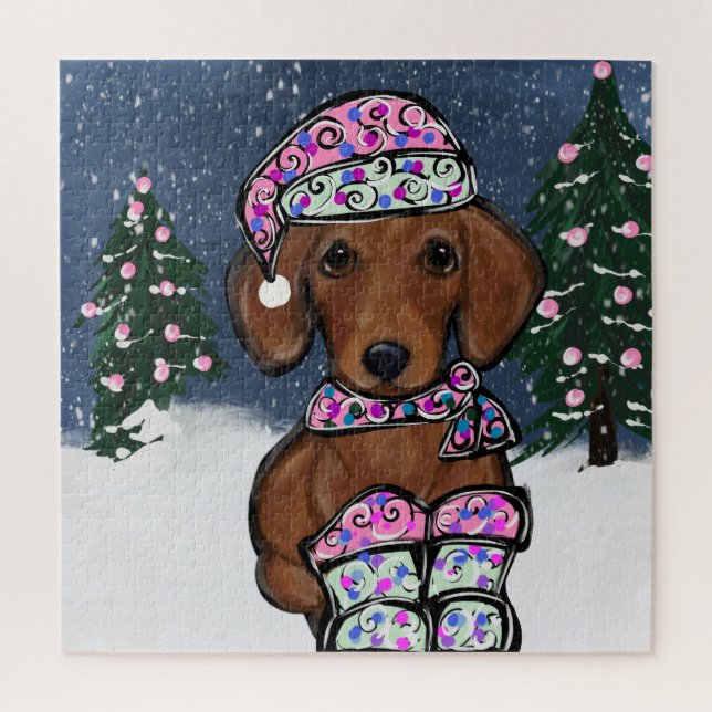 Puzzle Dachshund (Vertical)