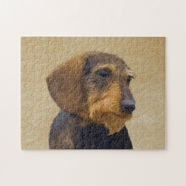 Puzzle Dachshund (Cabezal alambrada) Pintura original de  (Horizontal)