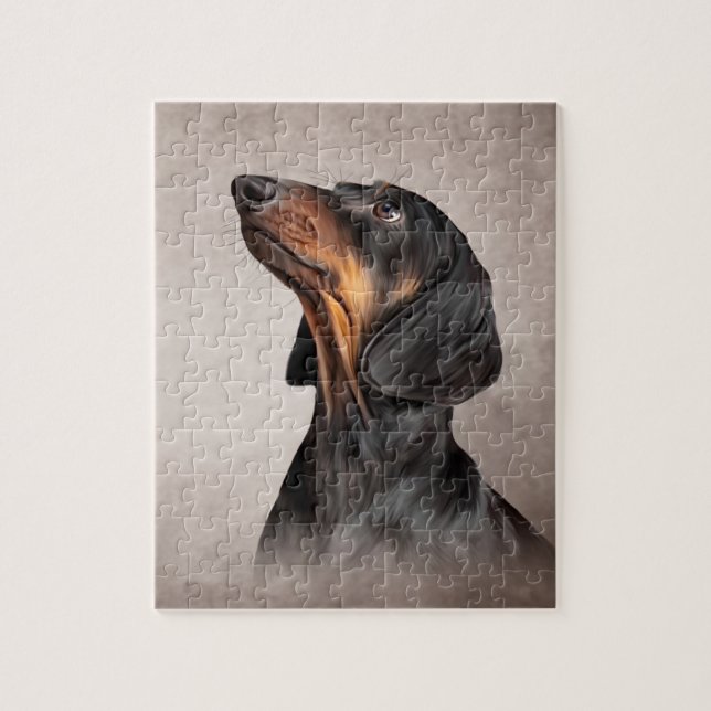 Puzzle Dachshund de la raza del perro del dibujo (Vertical)
