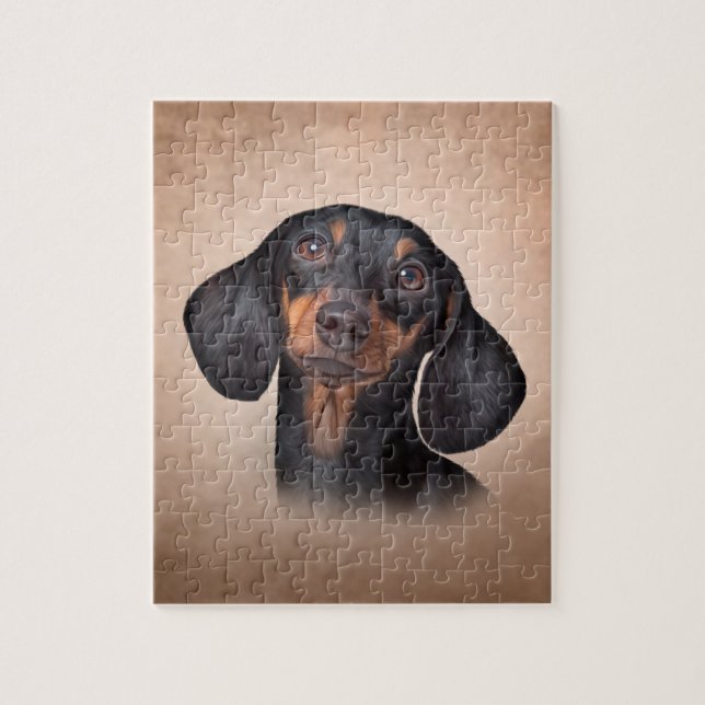 Puzzle Dachshund de raza de perro dibujante (Vertical)
