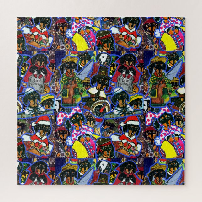 Puzzle Dachshund Dibujos Animados (Vertical)