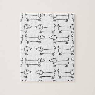 Puzzle Dachshund en negro-blanco