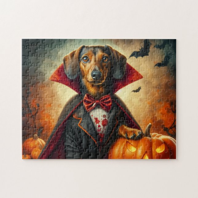 Puzzle Dachshund Halloween (Horizontal)