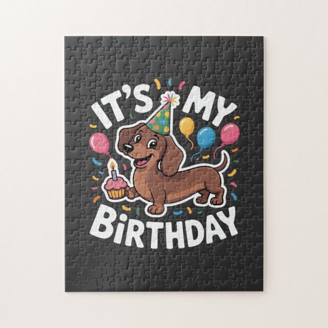 Puzzle Dachshund It's My Birthday (Vertical)