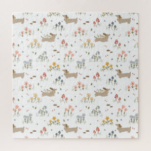 Puzzle Dachshund Lover Weiner Dog Sausage Dog Wildflower