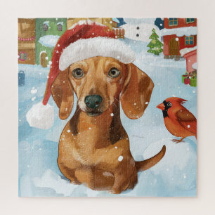 Puzzle Dachshund País de las Maravillas de Invierno Alegr
