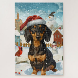 Puzzle Dachshund País de las Maravillas de Invierno Alegr
