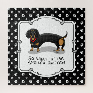 Puzzle Dachshund podrido podrido (S negro & tan) Perro cu