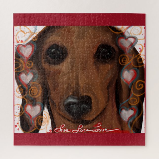 Puzzle Dachshund Rojo (Vertical)
