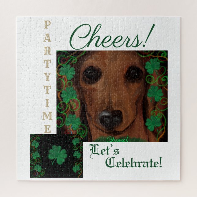 Puzzle Dachshund Rojo     (Vertical)