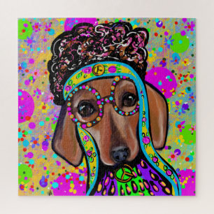PUZZLE DACHSHUND ROJO