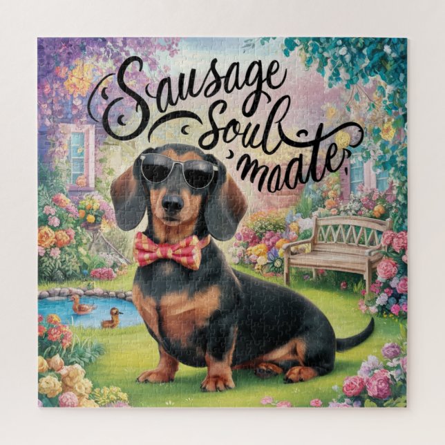 Puzzle Dachshund Sausage Soulmate (Vertical)