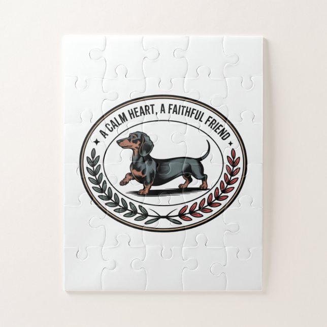 Puzzle Dachshund Un Corazón Tranquilo, Un Amigo Fiel (Vertical)