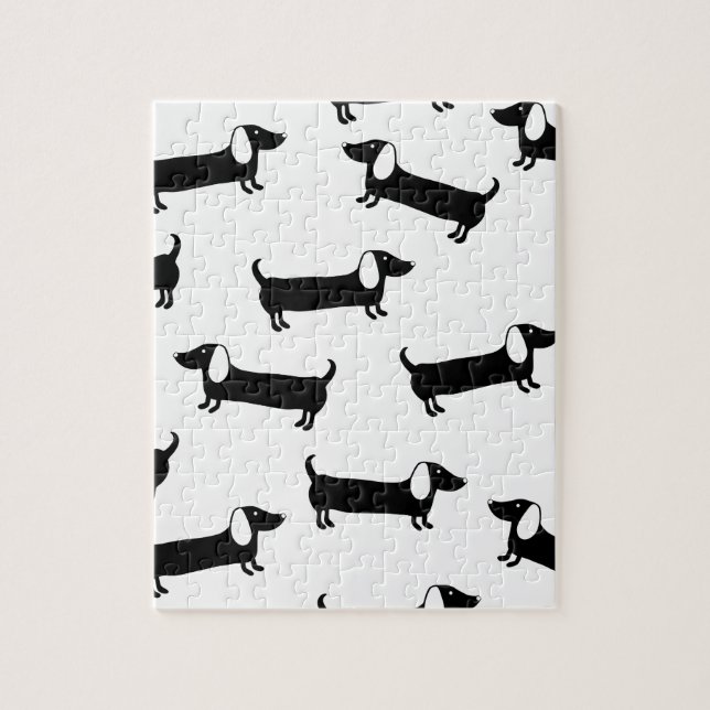 Puzzle Dachshunds en blanco y negro (Vertical)