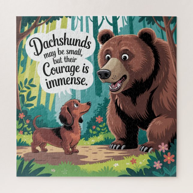 Puzzle Dachshunds May Be Small (Vertical)