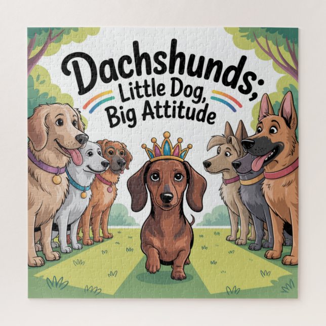 Puzzle Dachshunds Pequeño Perro, Gran Actitud (Vertical)