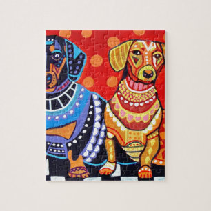 Puzzle Dachshunds por el brezo Galler