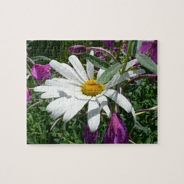 Puzzle Daisy y Fireweed Wildflower (Horizontal)