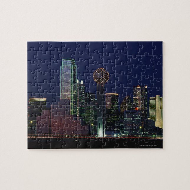 Puzzle Dallas Skyline de noche (Horizontal)