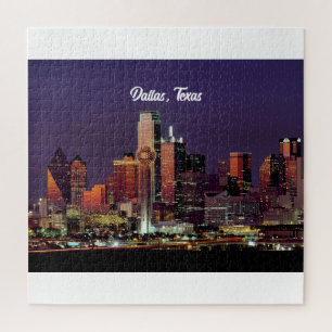 Puzzle Dallas, Texas skyline al atardecer