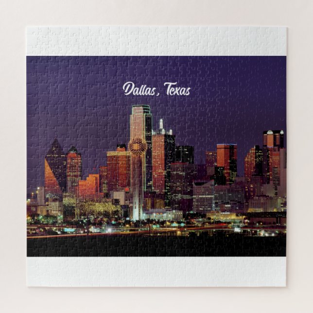 Puzzle Dallas, Texas skyline al atardecer (Vertical)